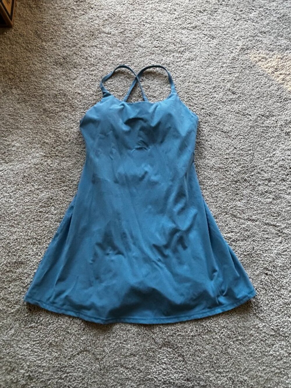 Halara Everyday Activity Dress with Built-in Shorts & Pockets-Blue (Size S)